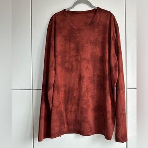 Lululemon The Fundamental Tie Dye Long Sleeve Shirt Size XL Maroon/Burgundy